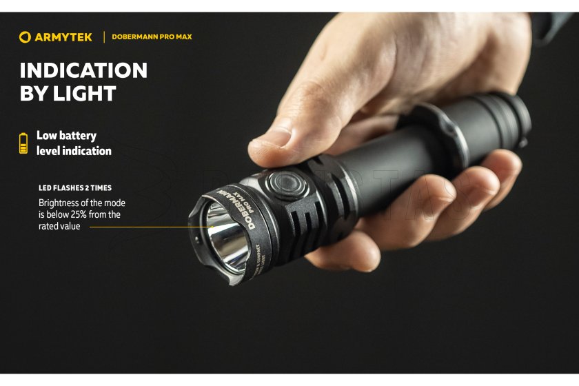 Zaklamp Armytek Dobermann PRO MAX wit licht
