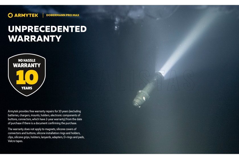 Zaklamp Armytek Dobermann PRO MAX wit licht