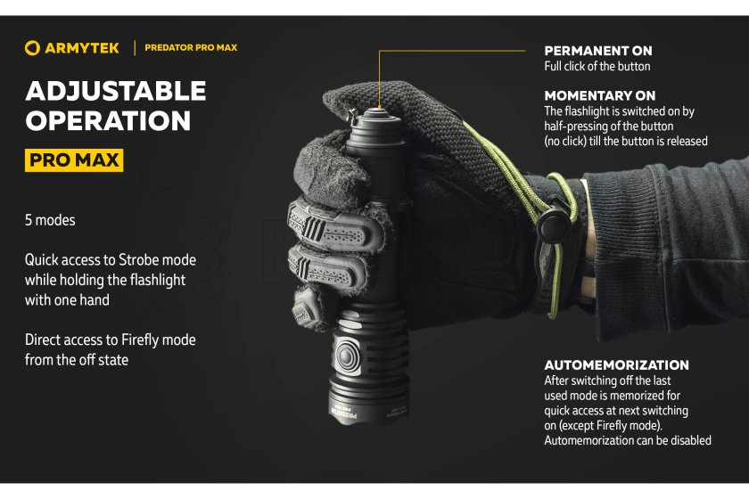 Lampe Armytek Predator PRO MAX lumière froide