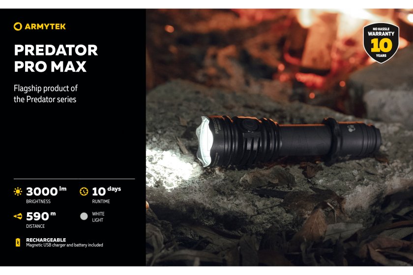 Lampe Armytek Predator PRO MAX lumière froide