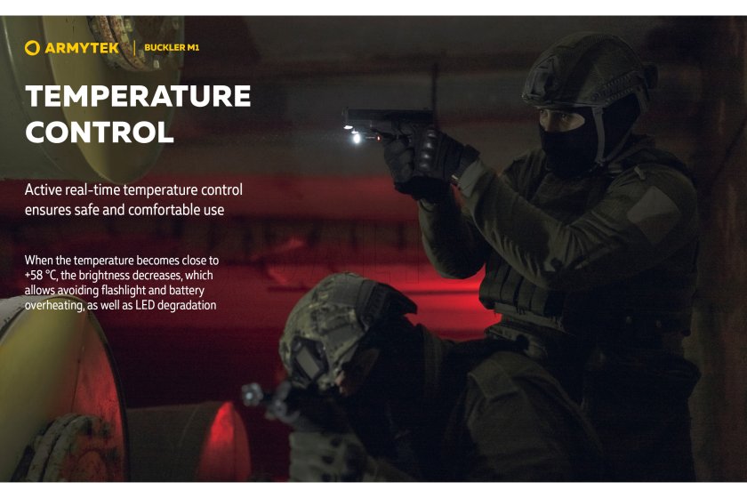 Tactische zaklamp Armytek Buckler M1 koud licht