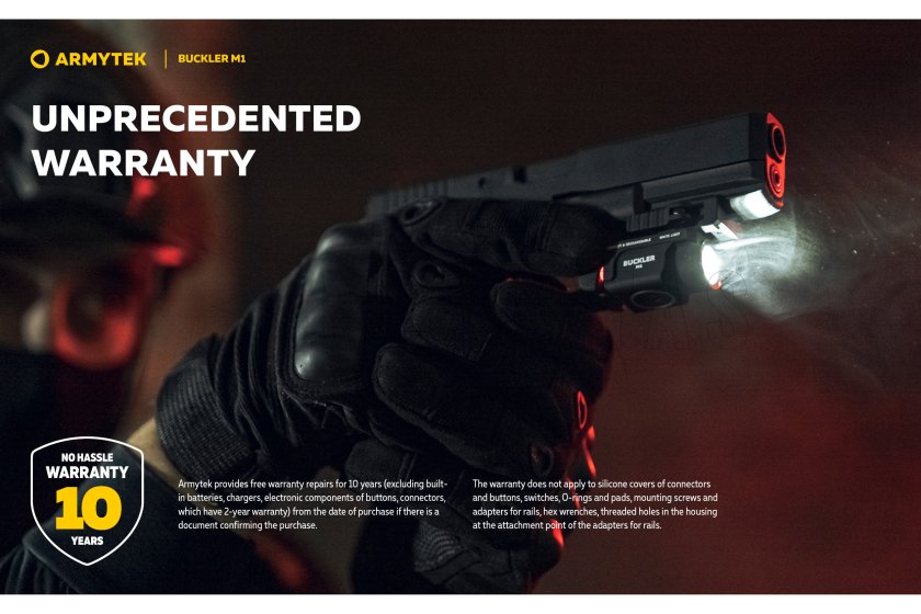 Tactische zaklamp Armytek Buckler M1 koud licht