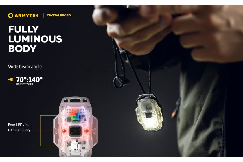 Lampe multifonction Armytek Crystal Pro 3D - rouge