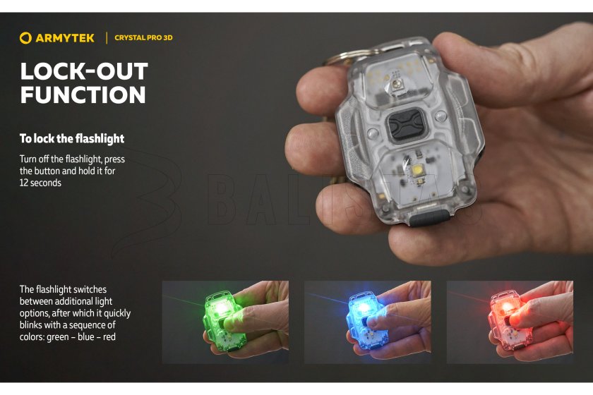 Lampe multifonction Armytek Crystal Pro 3D - rouge