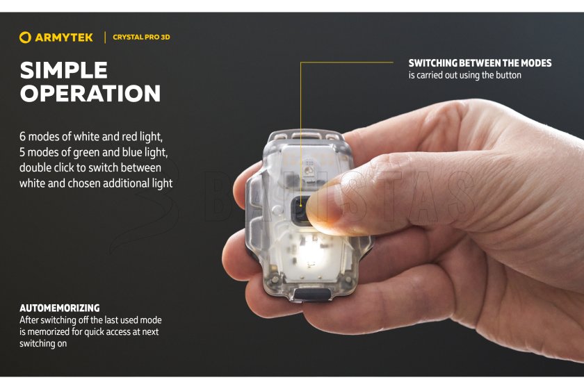 Lampe multifonction Armytek Crystal Pro 3D - rouge