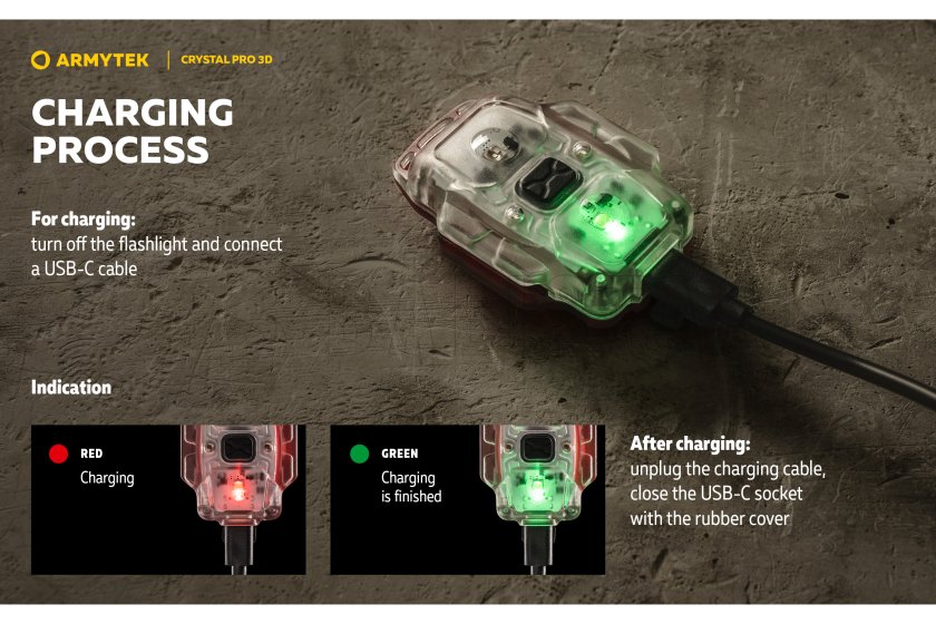 Lampe multifonction Armytek Crystal Pro 3D - rouge