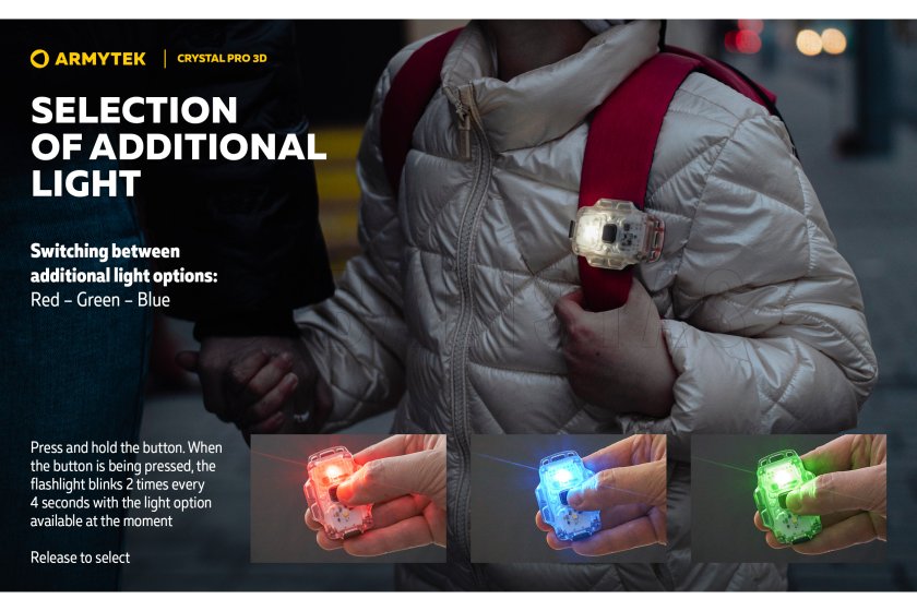 Lampe multifonction Armytek Crystal Pro 3D - rouge