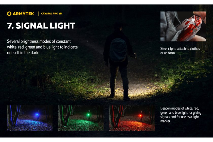 Lampe multifonction Armytek Crystal Pro 3D - rouge
