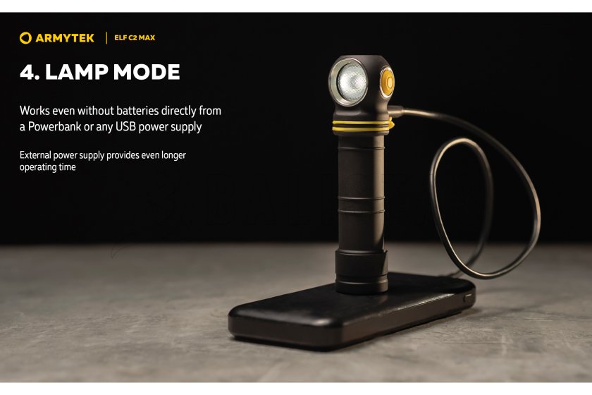 Multifunctionele zaklamp Armytek Elf C2 MAX USB-C wit licht