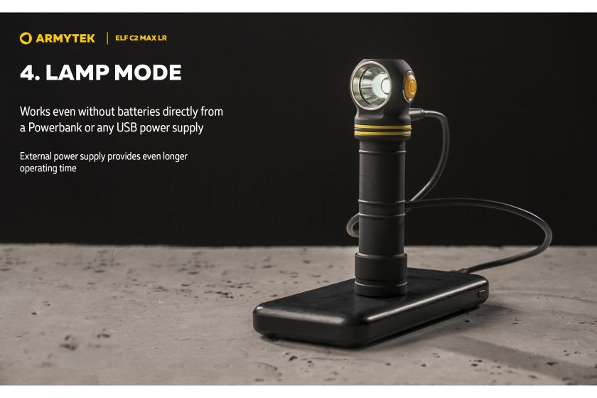 Lampe multifonction Armytek Elf C2 MAX LR USB-C lumière blanche