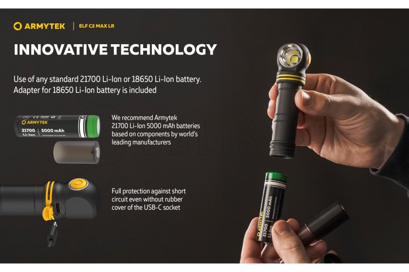 Lampe multifonction Armytek Elf C2 MAX LR USB-C lumière blanche