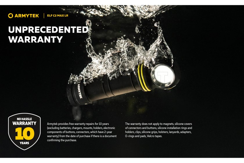 Lampe multifonction Armytek Elf C2 MAX LR USB-C lumière blanche