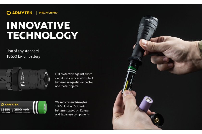Lampe Armytek Predator PRO set lumière froide