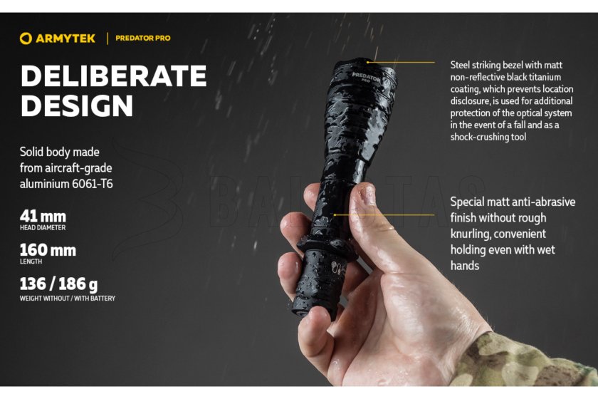 Lampe Armytek Predator PRO set lumière froide