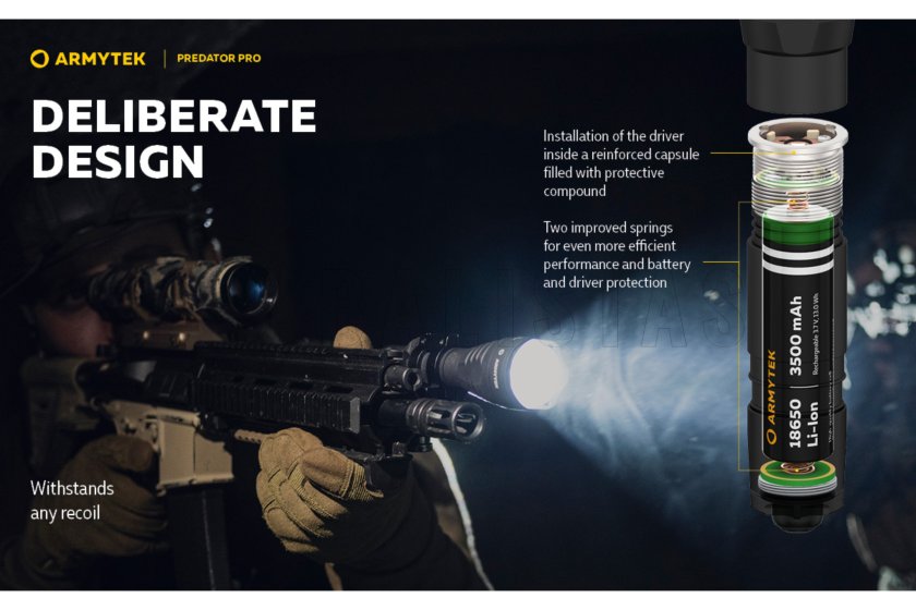 Lampe Armytek Predator PRO set lumière froide