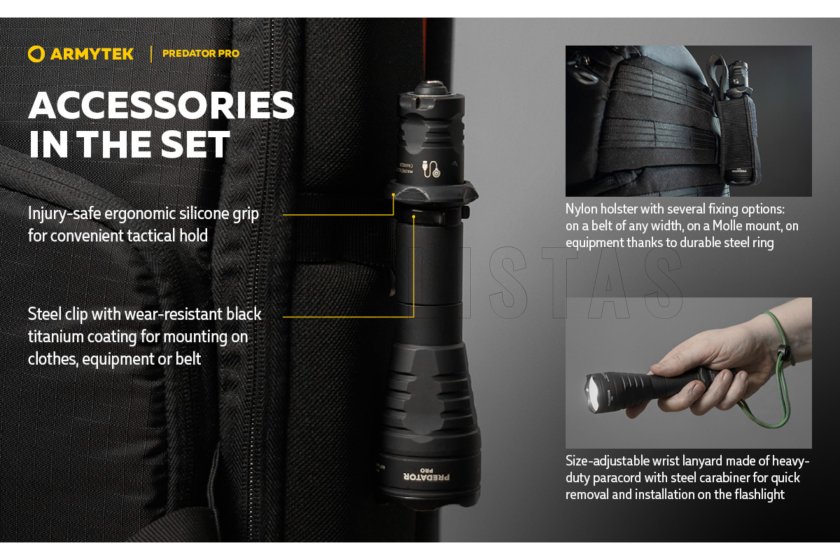 Lampe Armytek Predator PRO set lumière froide