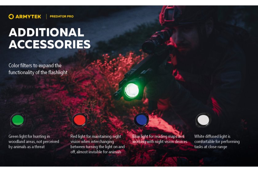 Lampe Armytek Predator PRO set lumière froide