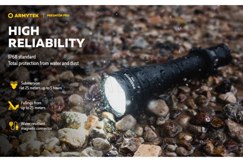 Lampe Armytek Predator PRO set lumière froide