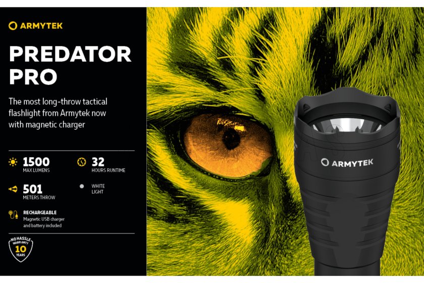 Lampe Armytek Predator PRO set lumière froide