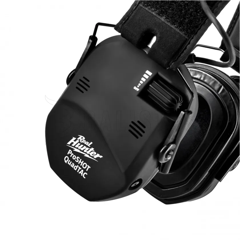 Casque antibruit de tir actif RealHunter Active ProSHOT QuadTAC Noir 2