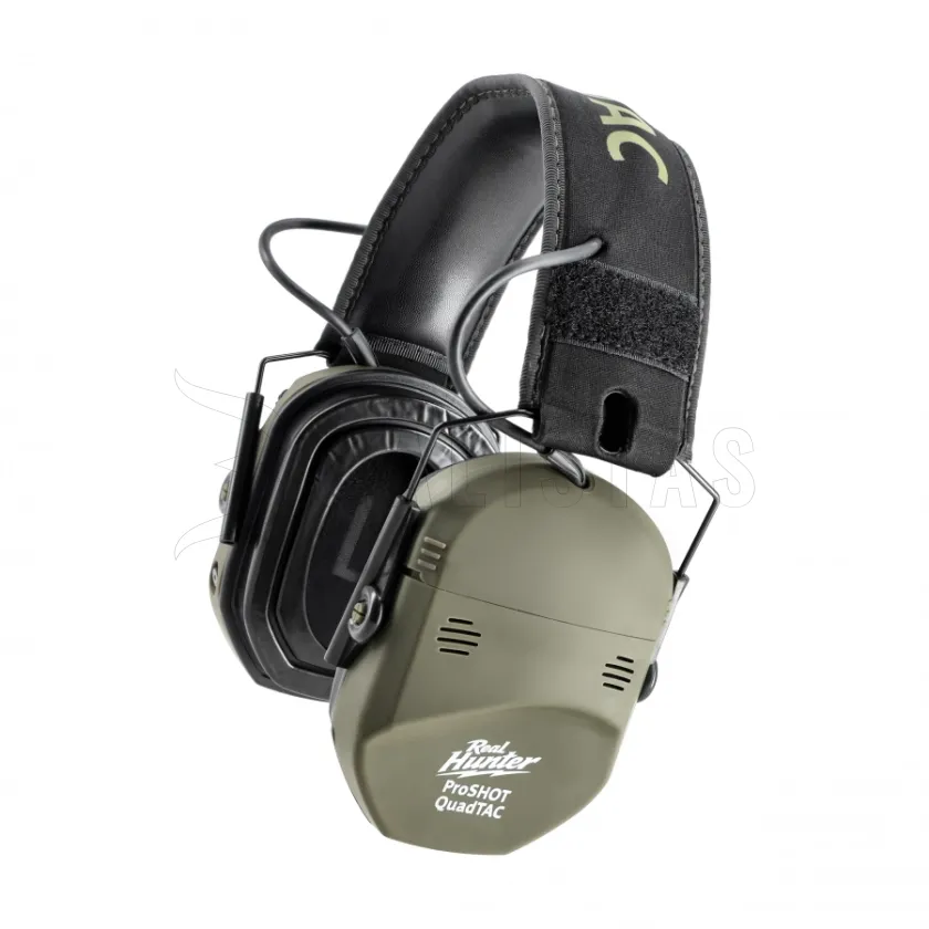 Casque antibruit électronique de tir RealHunter Active ProSHOT QuadTAC olive 4