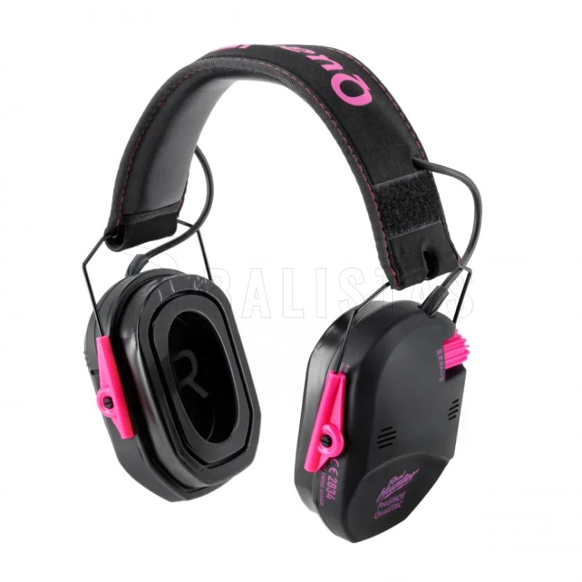 Casque antibruit électronique de tir RealHunter Active ProSHOT QuadTAC Devil Pink