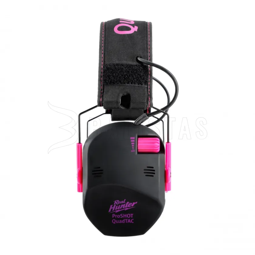 Casque antibruit électronique de tir RealHunter Active ProSHOT QuadTAC Devil Pink 3