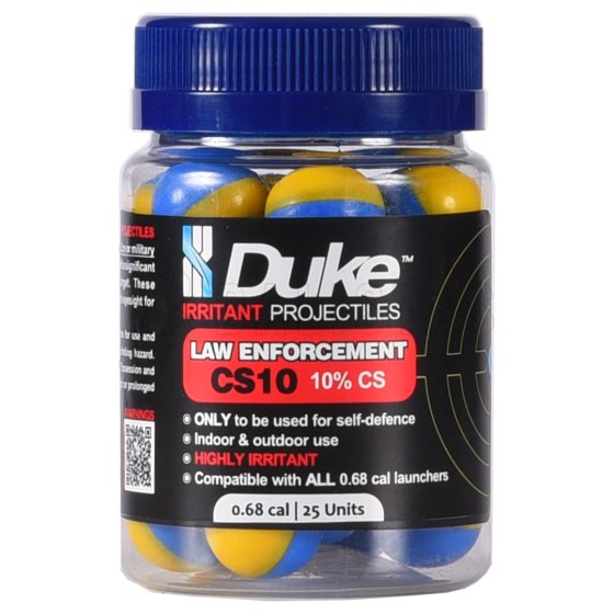 Billes Duke CS10 Law Enforcement Irritant Projectile .68 25 pièces